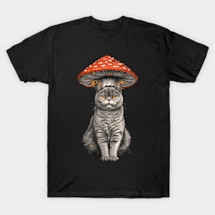 Cottagecore Aesthetic Cat Teatime T-Shirt